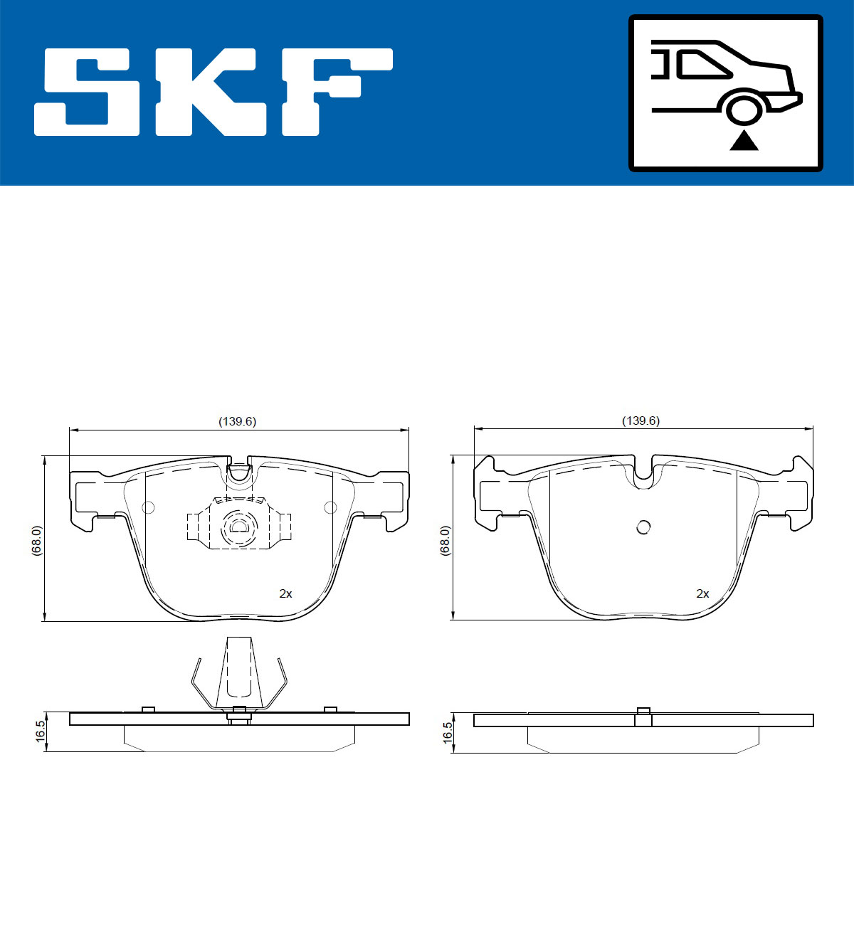 Placute frana SKF VKBP90696